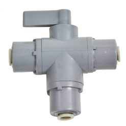 3-Way Ball Valve with John Guest 1/4" Push Connect