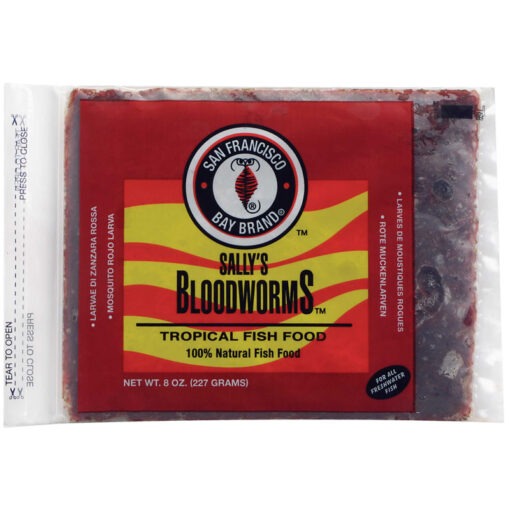 San Francisco Bay Brand Bloodworms Frozen Fish Food 1ea/8 oz Flat Pack