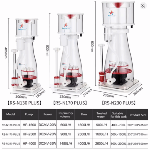 Red Starfish RS-N130 Plus Protein Skimmer - 100 to 185gal - W/ Variable Speed Controller! - Image 6